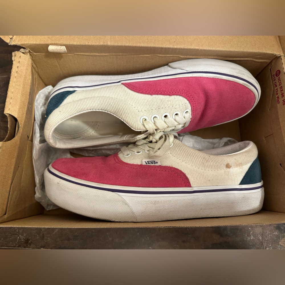 Vans Pink and Cream Canvas Sneakers